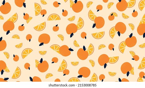 Brillante, fresco, fresco, minimalista con naranjas. Fondo de fruta para impresiones, etiquetas de diseño, diseño web, papel tapiz para el dormitorio de los niños, etc. 