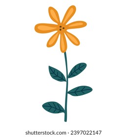 Bright and fresh daisy floral vector in a flat, simple style.