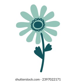 Bright and fresh daisy floral vector in a flat, simple style.