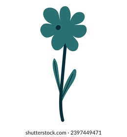 Vector floral de margarita brillante y fresco en un estilo plano y sencillo.