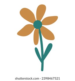 Bright and fresh daisy floral vector in a flat, simple style.