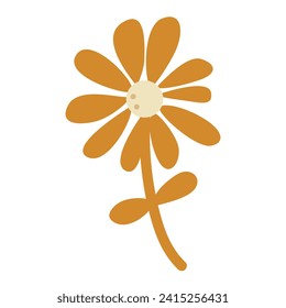 Bright and fresh daisy floral vector in a flat, simple style.