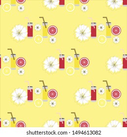 Bright and fresh fruits Seamless Pattern Illustration. Can use for print, template, fabric, presentation, textile, banner, poster, wallpaper, poster