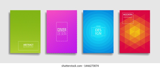 bright fresh gradient color abstract pattern background cover design. cool modern background design with trendy and vivid vibrant color. blue violet red orange green placard poster vector template.