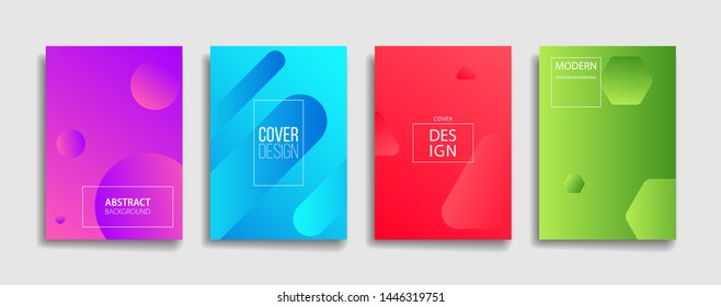 bright fresh gradient color abstract pattern background cover design. cool modern background design with trendy and vivid vibrant color. blue violet red orange green placard poster vector template.