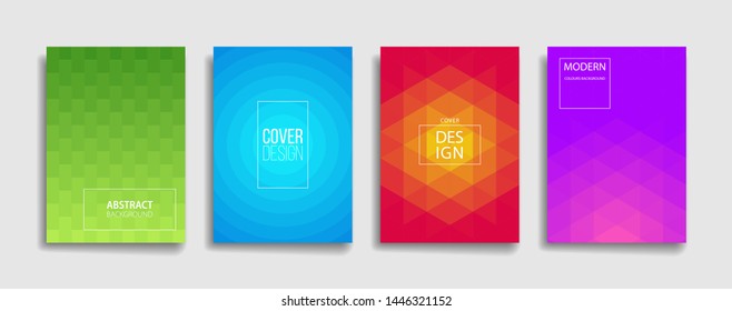 bright fresh gradient color abstract pattern background cover design. cool modern background design with trendy and vivid vibrant color. blue violet red orange green placard poster vector template.