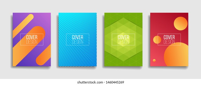 bright fresh gradient color abstract pattern background cover design. cool modern background design with trendy and vivid vibrant color. blue violet red orange green placard poster vector template.