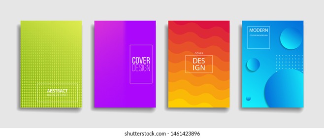 bright fresh gradient color abstract pattern background cover design. cool modern background design with trendy and vivid vibrant color. blue violet red orange green placard poster vector template.