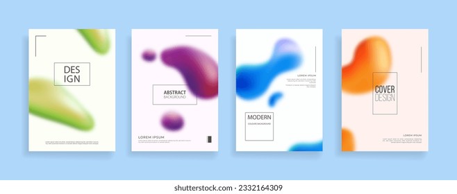 bright fresh gradient color abstract pattern background cover design. cool modern background design with trendy and vivid vibrant color. blue violet red orange green placard poster vector template.