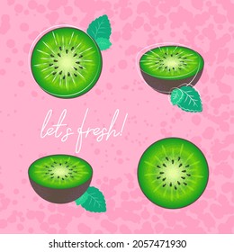 Bright fresh kiwi will make an excellent textile print