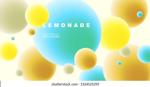 Bright fresh matte bubbles horizontal banner. Vector background