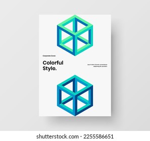 Bright front page A4 vector design layout. Amazing mosaic hexagons pamphlet concept.