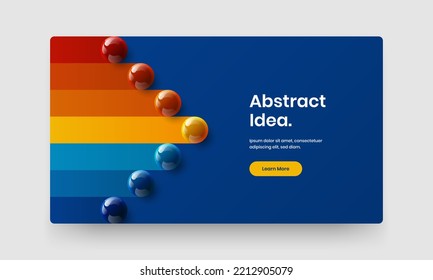Bright front page vector design illustration. Premium 3D spheres company cover concept.