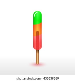 Bright frozen ice cream, vector realistic ice pop icon