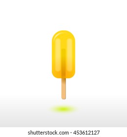 Bright frozen ice cream, vector realistic ice pop icon