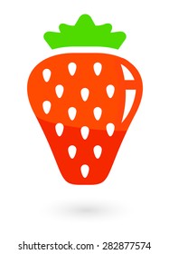 bright fruit icon with isolated strawberries