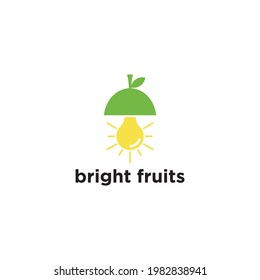 Bright Fruits logo design, lemon with light bulb logo design inspiration