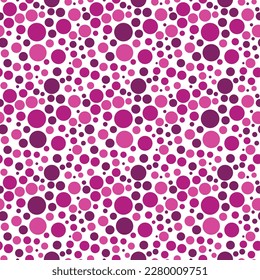 Bright Fuchsia Confetti Seamless Pattern - Round circle confetti dots repeating pattern design