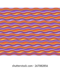 Bright fun abstract seamless horizontal wave pattern
