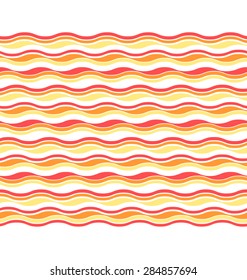 Bright fun abstract seamless horizontal wave pattern