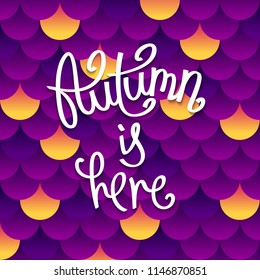 Bright and fun Autumn background. Volume layered pattern from many circles. Modern paper cut style. Vector design