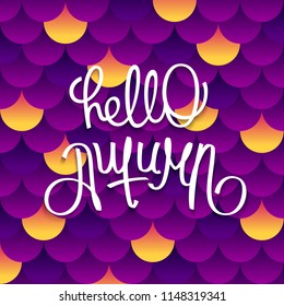 Bright and fun Autumn background. Volume layered pattern from many circles. Modern paper cut style. Vector design