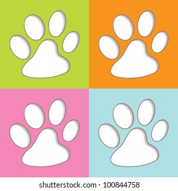 Bright fun colourful animal print icons with shadow