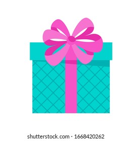 Luminosas cajas de regalos de vacaciones. Elemento para tarjetas de cumpleaños, año nuevo y Navidad, aniversario. Agradable sorpresa, alegría y ánimo festivo. Ilustración vectorial plana.