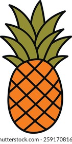 Bright and fun pineapple icon, ideal for summer, tropical, and beach-themed designs.