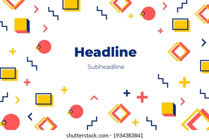 divertido brillante simple memphis titular de diseño con subtitular de texto en posición central