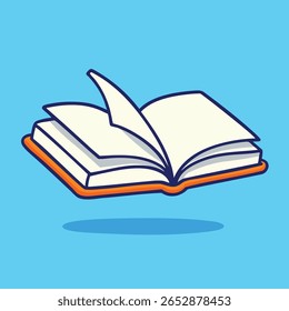 Bright and fun vector illustration of an open book in cartoon style. Perfect for educational materials, kids’ projects, or learning-themed designs.

