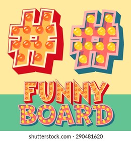Bright funny comic vector lamp alphabet. Symbol 6