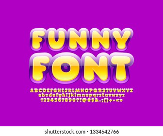 Fuente divertida brillante para niños. Letras, números y símbolos de los alfabetos coloridos vectores.
