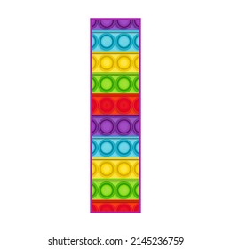 Bright funny pop it alphabet. Pop it is a children sensory toy of rainbow color. Bright letters Simple Dimple.