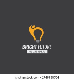 Bright future logo. Creative people logo. Vector illustration