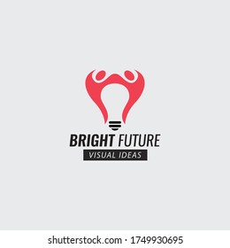 Bright future logo design template. Vector illustration