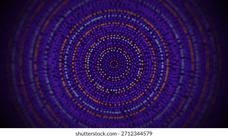Fundo de círculos digitais futuristas brilhantes. Ondas circulares futuristas ou linhas feitas por partículas de círculo. Big Data ou visualização do ciberespaço. Ilustração de vetor.