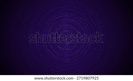 Bright futuristic digital circles. Futuristic circular waves or lines made by circle particles. Big Data or Cyberspace visualization. Vector Illustration.