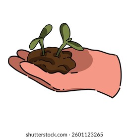 Bright gardening gloves. Vector illustration in cartoon style. Gloves for gardening, planting crops in the spring. Isolated white background.