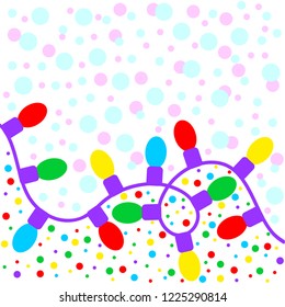 Bright garlands New year, vector illustration