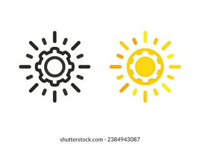 Bright gear icon. Illustration vector