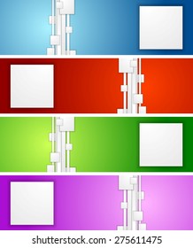 Bright geometric abstract banners. Vector design