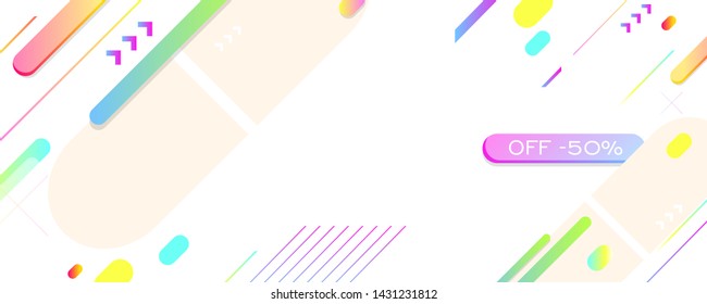 Bright geometric abstract Sale summer backgrounds colorful 3d holiday vector Illustration graphic design poster flyer leaflet party