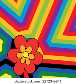 bright geometric abstraction with flower