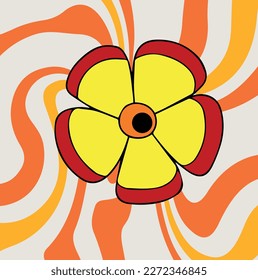 bright geometric abstraction with flower
