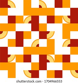 Bright geometric background with fruit