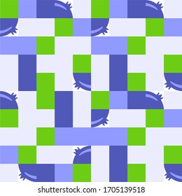 Bright geometric background with fruit