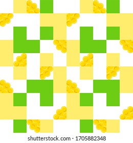 Fondo geométrico brillante con fruta