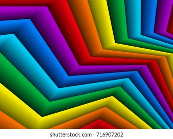 Bright geometric background with rainbow paper strips ,vector Illustration.4:3 format