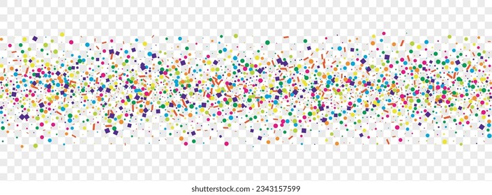 Bright Geometric Background Transparent Vector. Circle Transparent Card. Multicolored Party. Rainbow Element Wedding. Dot Festive Template.